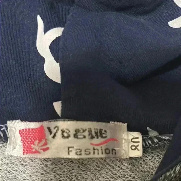 Gray and Navy  Hoodie with Deer Print Baby 3-6 months - Picture 5 of 6